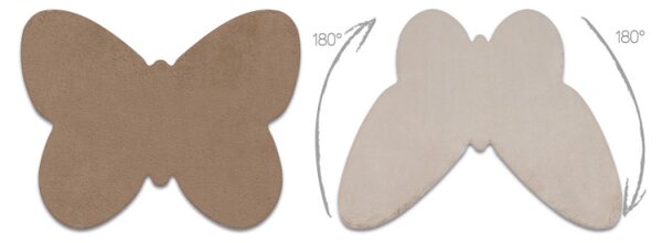 Koberec protišmykový SHAPE 3150 Motýľ Shaggy - camel, béžový plyš