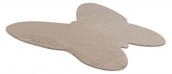 Koberec protišmykový SHAPE 3150 Motýľ Shaggy - camel, béžový plyš