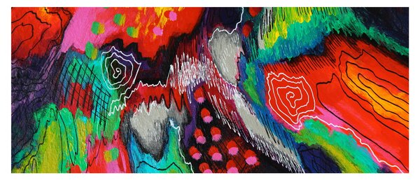 Obraz abstraktné - farby (120x50 cm)