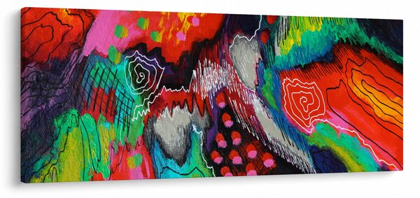Obraz abstraktné - farby (120x50 cm)