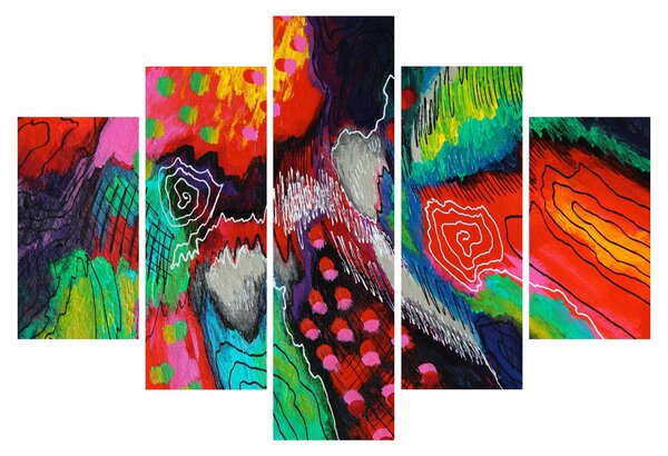 Obraz abstraktné - farby (150x105 cm)