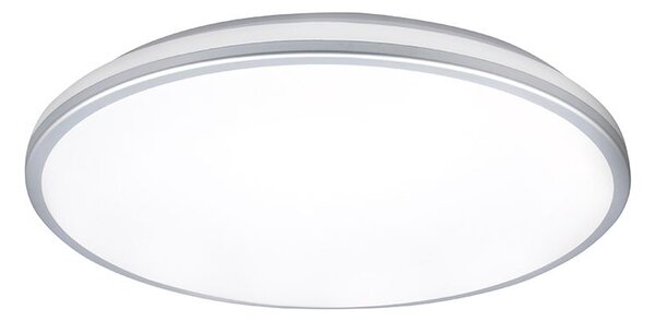 Kúpeľňové LED stropné svietidlo so strieborným rámčekom 18W IP54 CCT