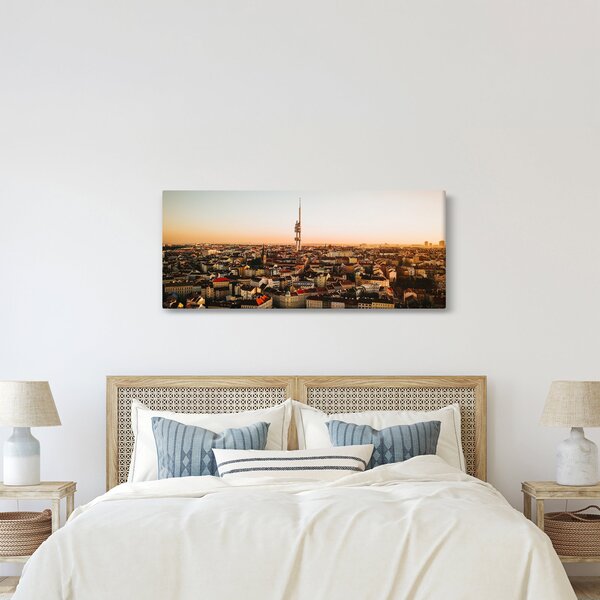 Obraz západu slnka nad Žižkovom (120x50 cm)