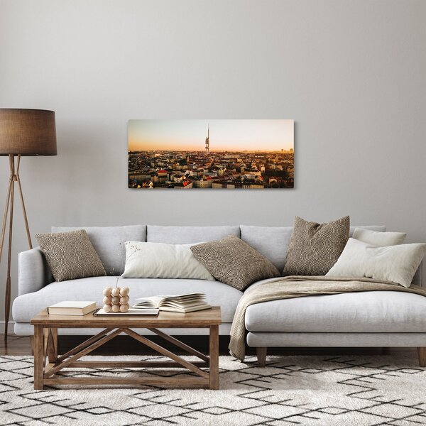 Obraz západu slnka nad Žižkovom (120x50 cm)