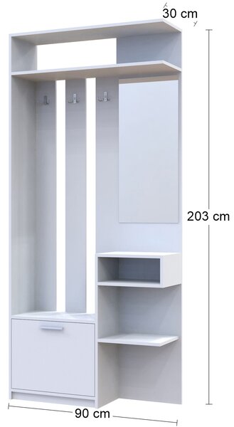 Predsieň so zrkadlom Ramiola - biela