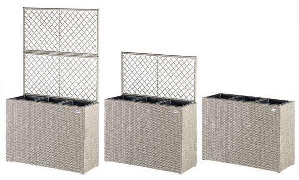 Kvetinový box s vypletom - krémový