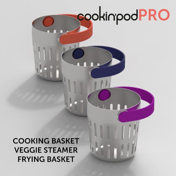 Košík z nerezovej ocele CookinPod Pro Trebonn modrá