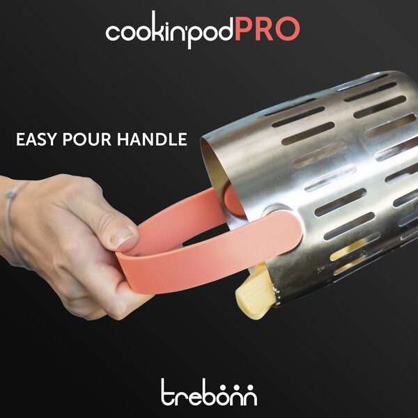 Košík z nerezovej ocele CookinPod Pro Trebonn korálová