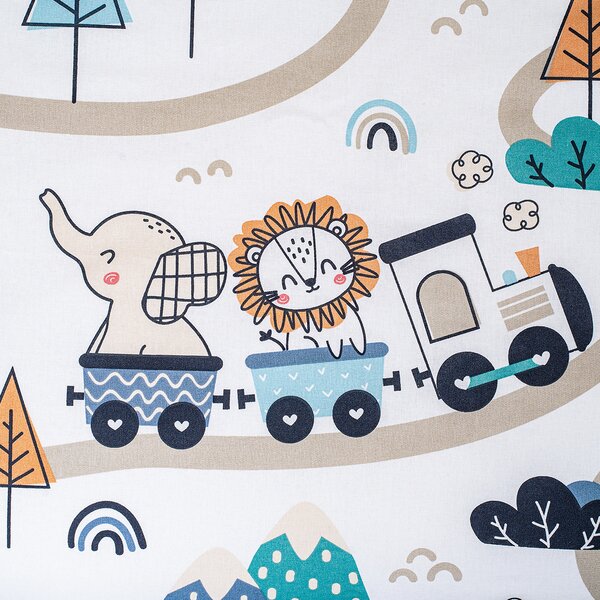 4Home Detské bavlnené obliečky Happy train, 140 x 200 cm, 70 x 90 cm, 140 x 200 cm, 70 x 90 cm
