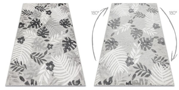 Koberec štrukturálny BOTANIC 65245 Listy Monstera - sivý