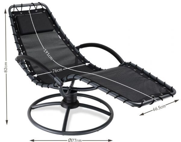 Relaxačné lehátko Eve- čierna