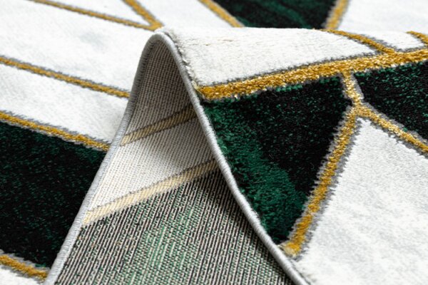 Behúň EMERALD exkluzívny 1015 glamour, marmur, geometrický zelený/zlatý