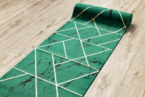 Behúň EMERALD exkluzívny 1012 glamour, marmur, geometrický zelený/zlatý