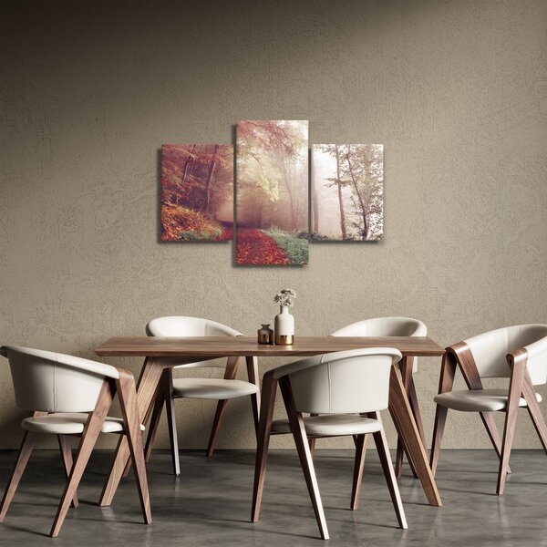 Obraz - Jesenná prechádzka lesom (90x60 cm)