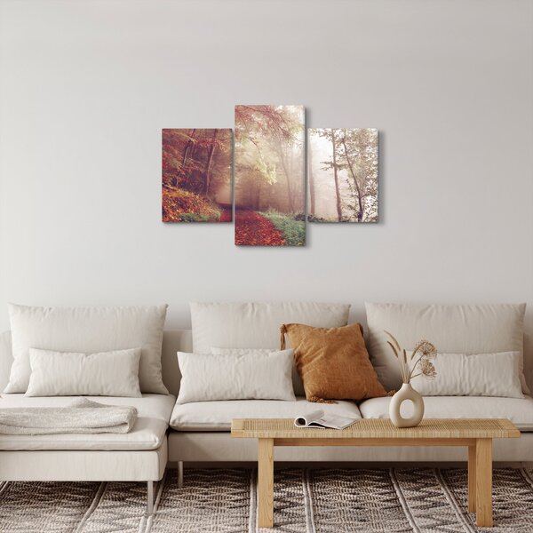 Obraz - Jesenná prechádzka lesom (90x60 cm)