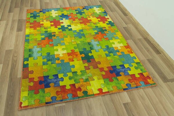 Koberec Puzzle viacfarebný