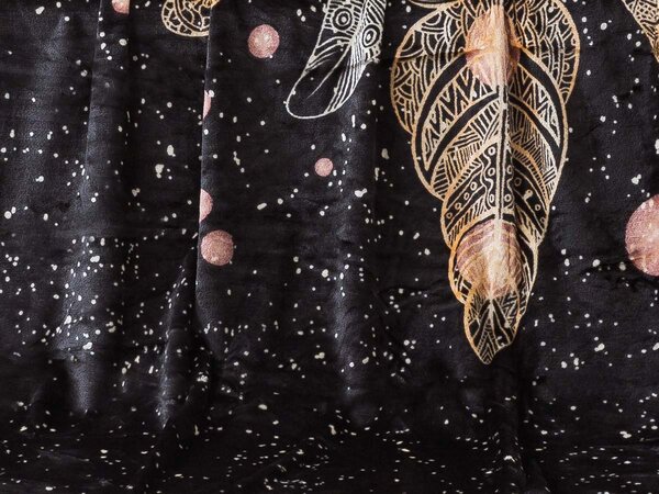 XPOSE® Mikroplyšová deka LAPAČ SNOV - čierna 140x200 cm