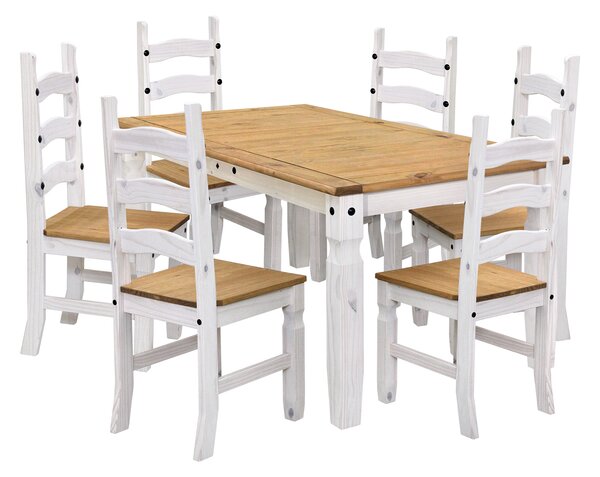 Jedálenský stôl CORONA 16110B + 6 stoličiek CORONA 160204B