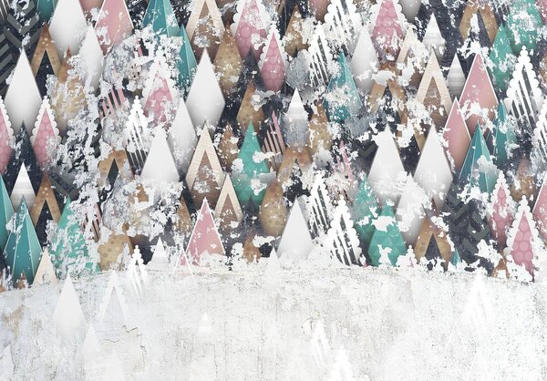 Fototapeta - Geometrický vzor na stene (152,5x104 cm)