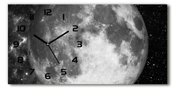 Vodorovné Moderné sklenené hodiny na stenu Mesiac