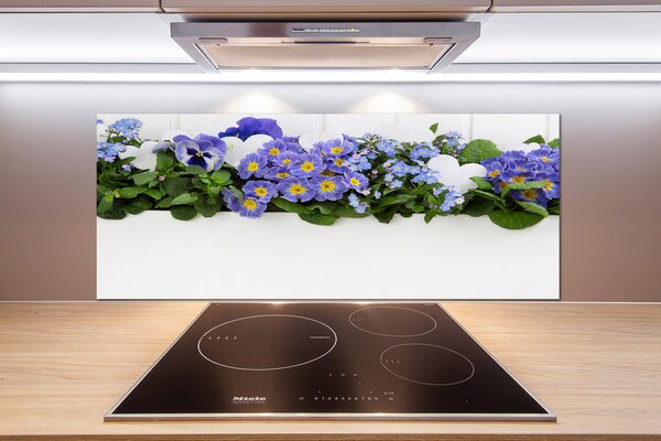 Panel do kuchyne Modré kvety pl-pksh-125x50-f-99973378