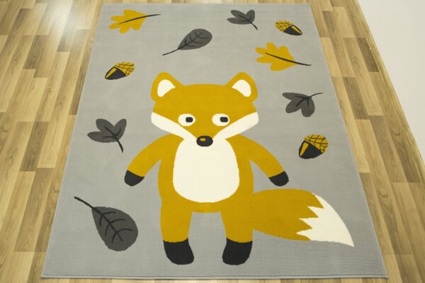 Detský koberec Kids 534431/89945- Lišiačik, sivý