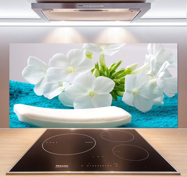 Panel do kuchyne Biele kvety spa pl-pksh-120x60-f-89406381