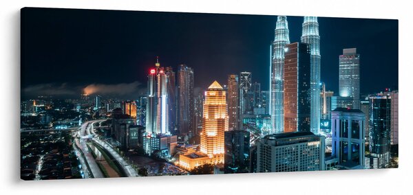 Obraz - Noc v Kuala Lumpur (120x50 cm)