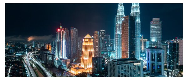 Obraz - Noc v Kuala Lumpur (120x50 cm)