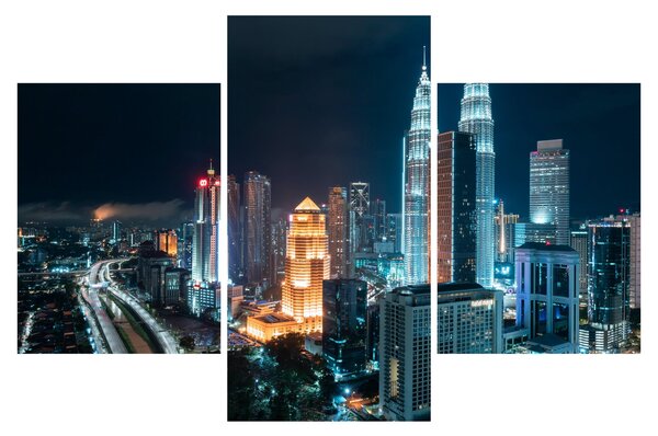Obraz - Noc v Kuala Lumpur (90x60 cm)
