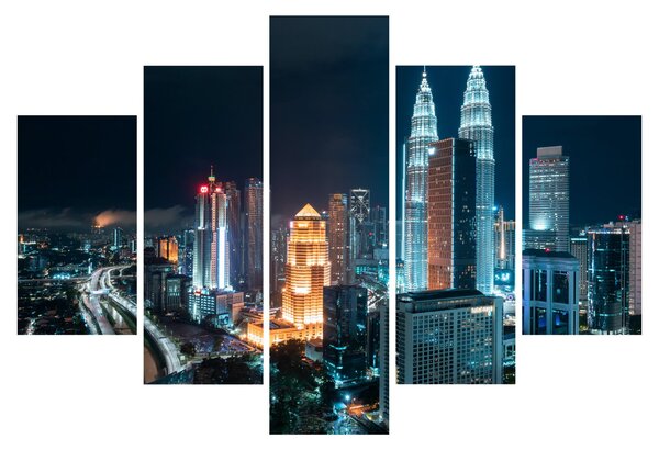 Obraz - Noc v Kuala Lumpur (150x105 cm)