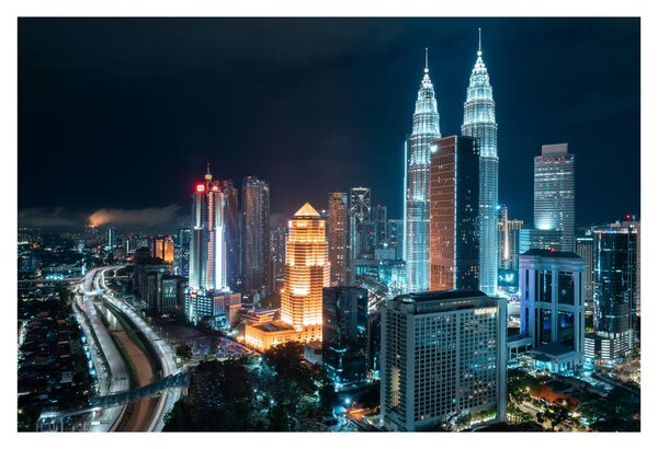 Obraz - Noc v Kuala Lumpur (90x60 cm)