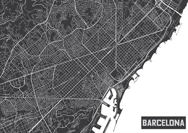 Fototapeta - Mapa Barcelony (152,5x104 cm)