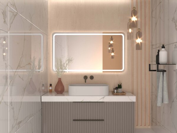 Atypické zrkadlo do kúpeľne s LED osvetlením A11