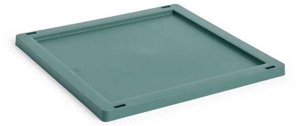 HAY Plastové veko Colour Crate Medium Square/Cube, dark green