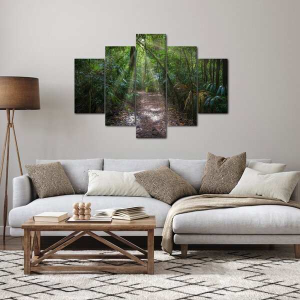 Obraz - Slnečné lúče v džungli (150x105 cm)