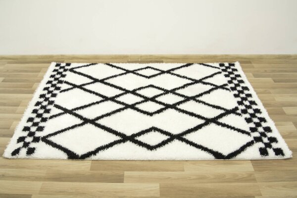 Koberec Boho 656 Romby krémový / čierný