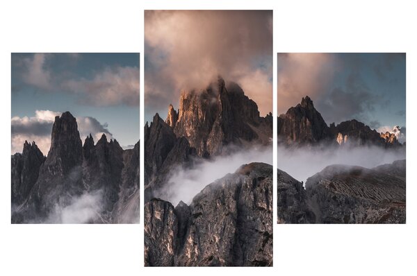 Obraz - Talianske dolomity schované v hmle (90x60 cm)