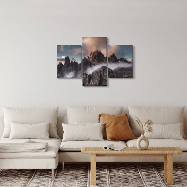 Obraz - Talianske dolomity schované v hmle (90x60 cm)