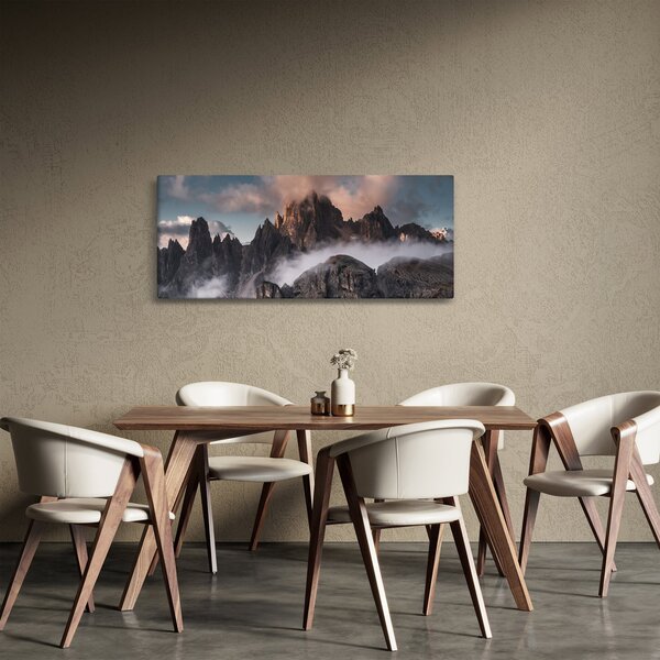 Obraz - Talianske dolomity schované v hmle (120x50 cm)