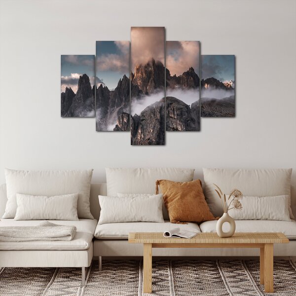 Obraz - Talianske dolomity schované v hmle (150x105 cm)