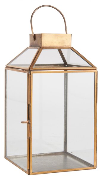 Sklenený lampáš Norr Brass 25,5 cm