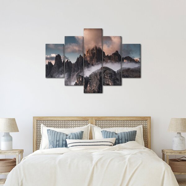 Obraz - Talianske dolomity schované v hmle (150x105 cm)