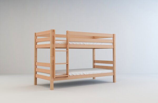 Detská poschodová posteľ z MASÍVU BUK - MARK 200x90cm - prírodná