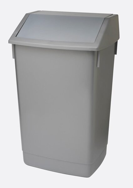 Sivý odpadkový kôš s vyklápacím vrchnákom Addis, 41 x 33,5 x 68 cm