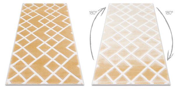 Koberec AKRYL VALS 3232 Geometricky 3D žltý / slonia kosť