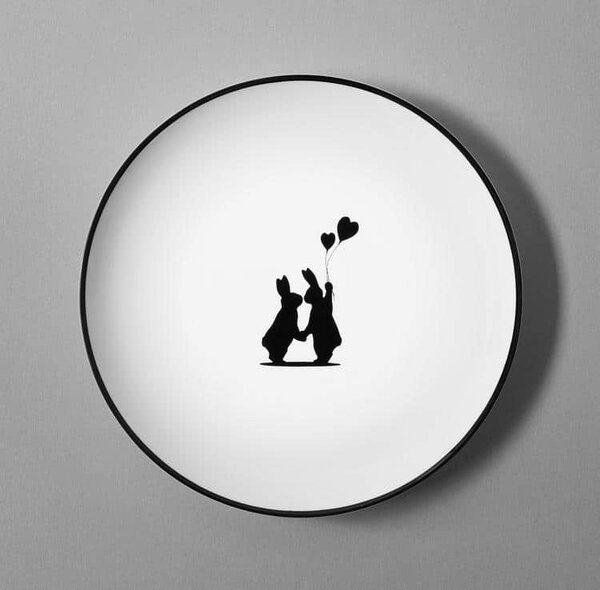 Porcelánový dezertný tanier Lovestruck Rabbit 20,5 cm