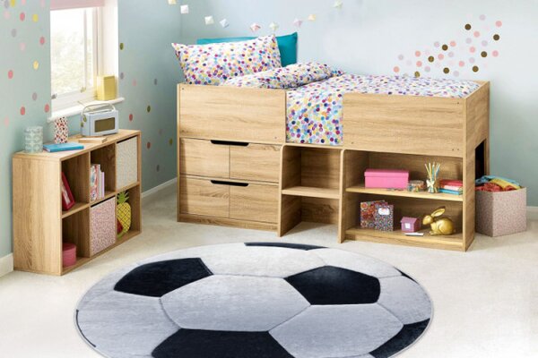 Detský koberec protišmykový BAMBINO 2139 Lopta, čierny / biely