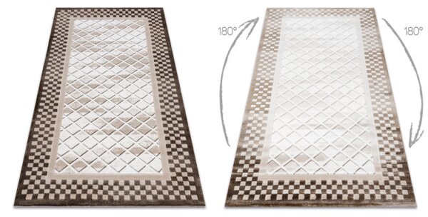 Koberec AKRYL VALS 103 Geometricky ramka 3D , béžový / slonia kosť