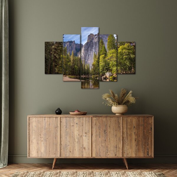 Obraz - Pod Yosemite skalou (150x105 cm)